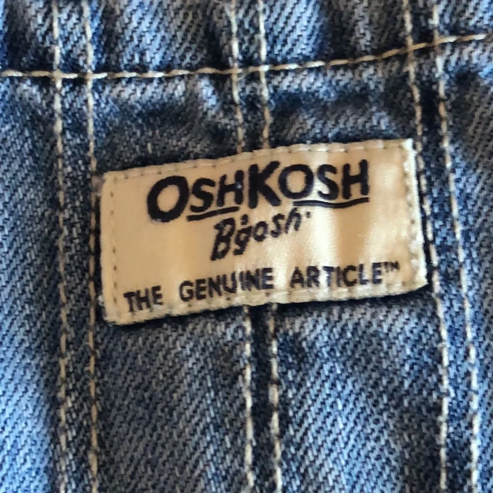 Osh Kosh Girl Bib Overalls Denim Dress Jumper White Eyelet Lace skirt 24M